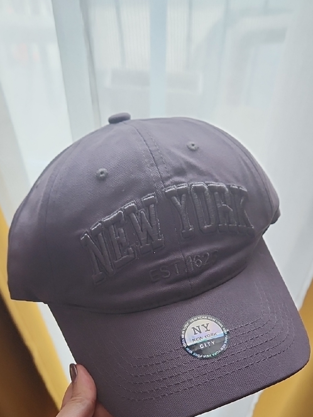 New York Embroidered Baseball Cap - Gray